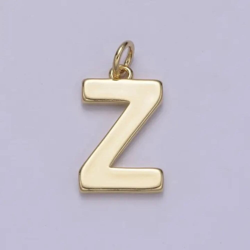 NWT Aim Eternal 14K Gold Filled Letter Z Initial Charm Pendant Minimalist Font